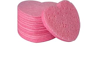 RGZD RGZ 20pcs Spugne facciali compresse spugne per il viso in cellulosa al cuore esfoliante per il viso spugne naturali per la pulizia del viso massaggi esfolianti per i pori maschera trucco