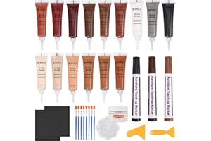 BUDOCI Möbel Reparaturset, 31 Stücke Holzkitt Reparaturpaste Reparaturset Holzmöbel Reparaturlacke für Furnier und Laminat, Holz Reparatur Set