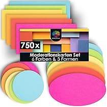 100 Moderationskarten Wolken-Form - Selbstklebend Mit Klettband In 10 Farben