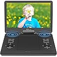 YOOHOO 𝒀𝑶𝑶𝑯𝑶𝑶 16.9" Large Portable DVD Player with 14.1" Swivel HD Screen, DVD Player Portable with Rechargeable Battery, Support USB/SD Card/Sync TV, Region-Free, Support Multiple Discs, Black