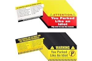 TINOALY 200 uds Tarjetas de Aparcaste Como un Idiota, 9 x 5cm Tarjetas de Estacionamiento Incorrecto Divertidas Tarjetas de Infracción de Estacionamiento Infracciones por Múltiples Motivos (2 Estilos)