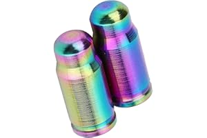 VGEBY 2 x Titanium Alloy Gas Valve Caps for Road Mountain Bikes (Colour: Multicoloured)