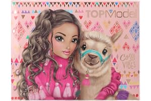 Depesche 12705 TOPModel Cosy-Astuccio per cancelleria con matite, Gomma, graffette, Blocco Note e Specchio, Grande Circa 20 x 15,5 x 3,2 cm, Colore Nero, Youth Large / 11-13