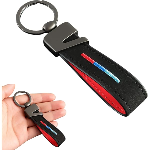 Accessori Auto Audi Rs Portachiavi In Pelle Audi RS - Metallo Tridimensionale Con Logo RS Inciso, Pelle Bovina Nera E Cuciture Rosse Portachiavi Sportivo Audi