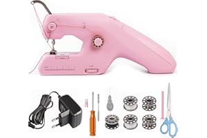 Asoway Handnähmaschine Tragbare Elektrische mini Nähmaschine, Handnähmaschine mit Doppelfaden für Anfänger, DIY Nähmaschine für Kleidung, Stoffe, Cutain, Heimreisen