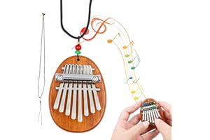 Aohcae Mini kalimba, instrument z paskiem do noszenia, drewniana kalimba na kciuki, mini pianino dla dzieci, początkujących