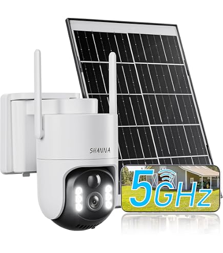 Telecamera solare 2K 5MP HD con rilevamento del corpo, Wi-Fi senza fili