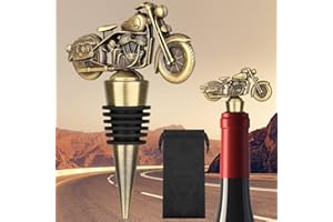‎LULLEA LULLEA Motorrad Weinflaschenverschluss, Weihnachtsgeschenke Weinsparer, Motorrad Geschenke für Männer, Weinstopfen für Weinflaschen, Lustige Weingeschenke für Männer Frauen, Vatertagsgeschenk