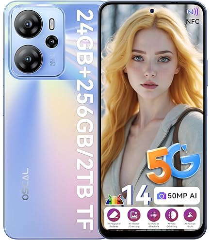 OSCAL Flat 2 Smartphone Android 14, 12GB RAM+256GB ROM/1TB