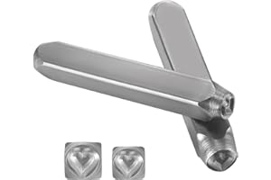 Gueenky 2 Stück Metallstempel Set, 5mm/6mm Schlagstempel Herz Motiven Symbol Metallstempel Herz Motiv, Schlagstempel Metall zum Stempeln von Metall Kunststoff Holz Leder