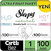 Sleepy Natural Double Soft Ultra Fırsat Paketi Bebek Bezi 1 Numara Newborn 100 Adet