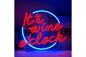 Horseneon Letrero de luz de neón It's Wine O'clock luces de neón con letras LED letrero de neón para decoración de pared luces de neón alimentadas por USB para dormitorio bar club salón