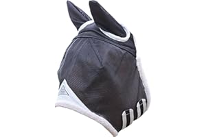 SHIRES EQUESTRIAN Shires Field Durable Fly Mask with Ears in Black, 5 Sizes, UV Protection (Pony, Black)