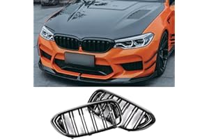 Haoyijiahui G30 Griglie Anteriori Lucide, Nere, Double Tamelles per BMW Serie 5 G30 G31 G38 (2017-2020) Griglia - Accessorio di Auto di Qualità (For 5er G30 2018-2020)