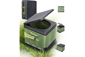DMTIVMG Campingtoilette Mobile Kompakte Toilette 30 L Ltr mit max.Tragkraft bis 150kg recycelt 100% Kunststoff PP 30x31.5x27CM Faltbar Toiletten für Outdoor Camping, Notfall, Zelten