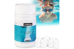 TINCAI Chlorine Tablets for Hot Tub,100g Swimming Pool Chlorine Tablets, Long Lasting Water Cleaning Tablets For Paddling Pool, Bathtubs and Spa,1g*100pcs