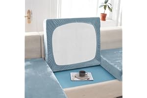 VEAI Coprisedile per Divano 3/4/2/1 Posti con Penisola Copri Divano Elastico Federa per Cuscino per Divano del Sedile Velluto Copridivano Protezione del Cuscino Sedile ( Color : #30 , Size : Back cushion (