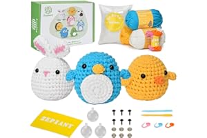 Kit de Crochet Zepiany pour Débutants - Tutoriels Vidéo en Français - Amigurumi Animaux - Kit de Démarrage avec Tout le Nécessaire