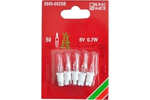 ‎KONSTSMIDE Konstsmide 2650-052SB Ersatzbirne / Glühlampe/ für Minilichterketten / 5V, 0,7W / 5er Blister / Steckfassung, weiß