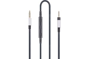 HANSNBY Audio Replacement Cable Compatible with Sennheiser PXC550, PXC480 Headphones, Audio Cord Compatible with iPhone iPod iPad Apple Devices with in-Line Mic Remote Volume Control