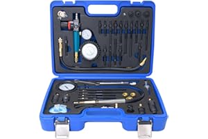 Umelee 46pzs Kit de Comprobador de Compresión y Fugas de Motores de Gasolina y Diésel, Probador Compresion Motor Gasolina, Comprobador Pérdida Presión para Mayoría de Coches, Camiones, Motocicletas