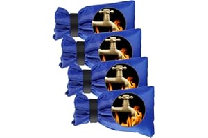 Wohohoho 4pcs Blue Outside Tap Covers for Winter, Large Outdoor Tap Cover Insulated Protector, Waterproof Thickened Thermal Tap Jacket Protects Your Tap from Freezing Bursting
