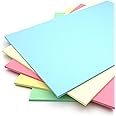 Rothmill A4 Coloured Card Stock, 280gsm Weight and 350 Micron Thickness, Multicoloured Card Pack with 5 Pastel Colours, Ideal for Arts and Craft, Office and Stationery Use - 50 Sheets
