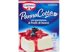Cameo Preparato per Panna Cotta con Guarnizione ai Frutti di Bosco, Dessert Facile da Preparare, la Confezione Contiene lo Stampo per la Cottura, Astuccio da 6 Porzioni, 107 g Complessivi