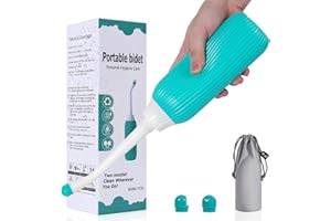 SINAND Po prysznic 500 ml, przenośny bidet podróżny z kieszeniami do przechowywania, nadaje się do pielęgnacji po porodzie i czyszczenia poporodowego (zielony, 500 ml)