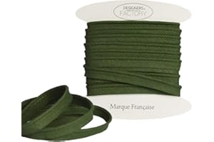 designers-factory Passepoil Coton kaki – Plus de 20 coloris disponibles - Passepoil Couture en coton de très belle qualité facile à coudre et idéal pour ennoblir vos créations (Par 5 mètres, Kaki)