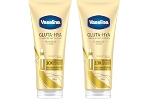 Vaseline Gluta-Hya Flawless Tone Serum Burst Lotion - Lotion hydratante pour le corps à l'acide hyaluronique et au glutathion - Riche en antioxydants pour un teint unifié et éclatant - 2 x 200 mL