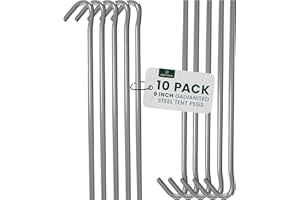 Green Haven Heavy Duty Tent Pegs - 10 Pack 9 inch Durable Galvanised Steel Ground Stakes, Rust-Resistant Tent Pegs Metal Heavy Duty for Camping, Gazebos, Hiking & Outdoor