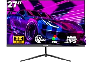 Gawfolk Monitor Gaming 27" QHD 2K | 120Hz 1ms per Esperienza Immersiva | AMD FreeSync | Design Senza Bordi | HDMI/DP e Montaggio a Parete