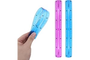 ZEYIYER 2 reglas flexibles de goma flexible para niños de 30 cm, color morado y azul, para estudiantes, niños, aulas, oficina, hogar, accesorios (lila, azul)