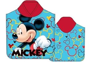 Various Poncho - Toalla Infantil con Capucha de niño y niña Licencia Oficial Disney (Mickey Mouse b)