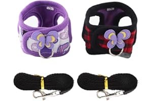 SHEENS 2-Piece Set - Chinchilla Harness with Training Rope -Small Animal Outdoor Walking Vest for Rabbit, Squirrel, Bunny, Ferret, and Guinea Pig Outdoor Walking Vest (S)