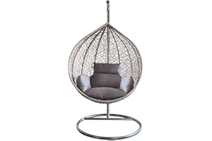 MILANI HOME MilaniHome.it - Sedia Sospesa Poltrona A Dondolo Intrecciato In Rattan Per Casa E Giardino Con Cuscino