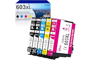 ANKINK 603XL Cartouche d'encre Noir Couleur 5 Pack Remplacement pour Epson Cartouche Encre 603 XL pour WF-2810DWF WF-2830DWF WF-2835DWF WF-2850DWF WF-2870 XP-2100 XP-2105 XP-2150 XP-3100 Imprimante