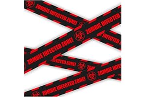 AKH® Halloween Warning Tape 6.1m x 7cm - Halloween Fright Tape, Caution, Danger, and Do Not Enter Decoration Tape for Halloween Parties, Haunted House Decor, Zombie and Crime Scene Themes (Design B)