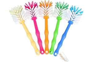 matrasa Spülbürste Tassenbürste - ideal für Thermomix ® TM6 TM5 TM31 und TM21 - mit Nylonborsten (5er Pack (je Farbe 1x) zum Sparpreis)
