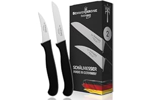 Schwertkrone Couteau à éplucher Couteau à légumes courbé Bec d'oiseau Solingen (2 pièces courbes)