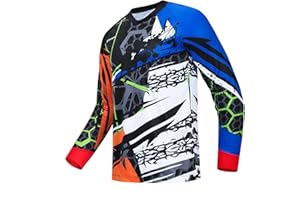 PSPORT Dirt Bike Shirts for Men Motocross Shirts Mountain Cycling Jersey Long Sleeve Enduro Off Road Reacwear BMX Riding
