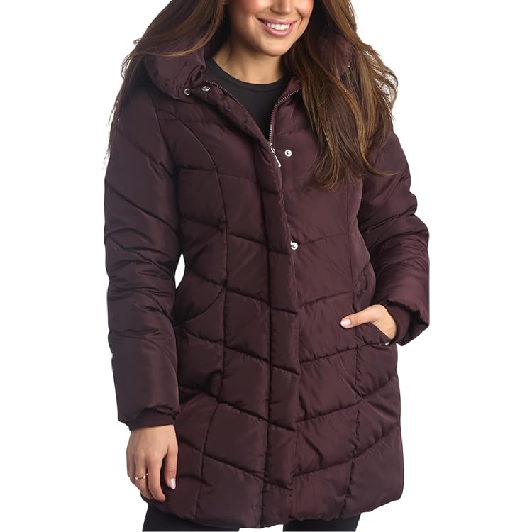 Puffer Jacket Jcpenney Womens Long Coats Calvin Klein Women's Full Length  Puffer Coat  Hooded Quilted Winter