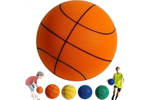 AISEN Pallone da basket silenzioso, misura 3/5/misura 7, in schiuma non rivestita ad alta densità, facile da impugnare, con telaio e rete, per vari ambienti interni