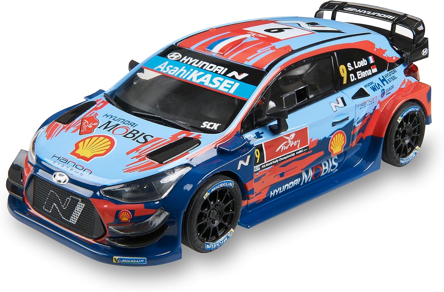 SCALEXTRIC - Coche de Carreras Original - Coche Slot Escala 1:32 (Hyundai i-20 WRC - Loeb Türkiye)