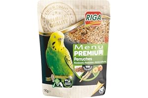 RIGA - Menu Premium pour Perruches - Mélange de Graines, Céréales Et Fruits - Riches en Vitamines Et Minéraux - Élaboré par des Vétérinaires - 1 kg