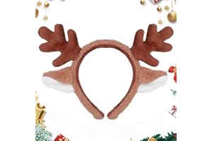 PEOVLVN 1 Stück Weihnachts Stirnband,Geweih Stirnband,Weihnachten Haarreifen Antler Headband für Damen Kinder,Reh Kostüm Kopfschmuck Haarreifen Fasching Mottoparty Cosplay Halloween
