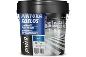 JOVIRA PINTURAS Pintura Suelos, Garajes y Pavimentos Deportivos -11 KG- en general, acabado Mate. Protege y decora las superficies de hormigón, cemento y asfalto. (11 Kg, Azul) A-15D