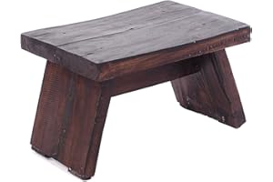 DESIGN DELIGHTS Sgabello in legno massiccio riciclato, 18,5 x 29 x 19,5 cm, stile shabby chic