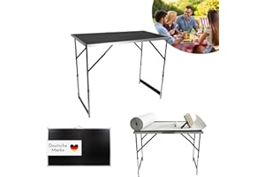Lemodo Tapeziertisch 3-teilig klappbar, Multifunktionstisch mit verstärkter Tischplatte, höhenverstellbar, Mehrzwecktisch Malertisch Flohmarkttisch, bis 50 kg belastbar je Klapptisch, 100 x 60 cm